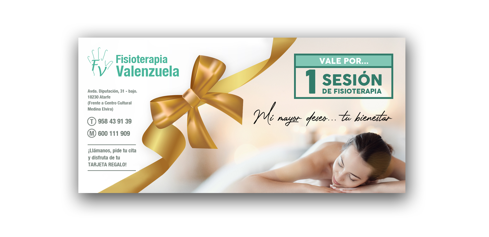 Tarjeta regalo fisioterapia Valenzuela